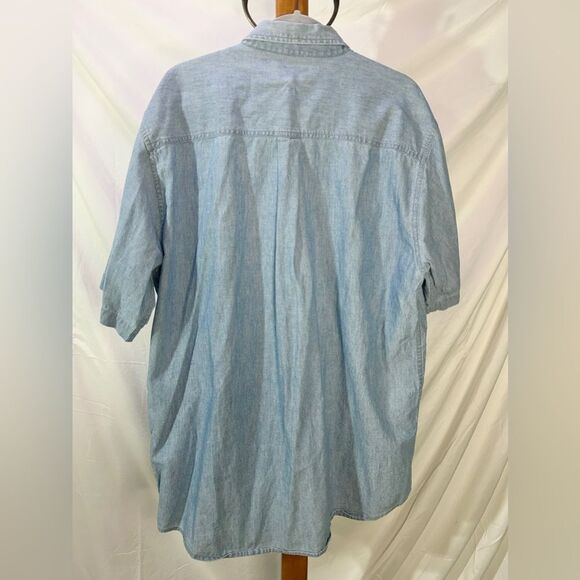 Carhartt Vintage Denim Shirt Button Up Chambray Work Shirt 100% Cotton Sz Large - Picture 6 of 7